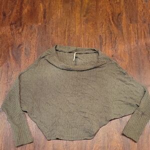 Free People Waffle Knit Wide Neck Crop